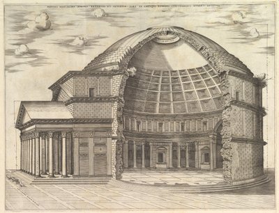 Speculum Romanae Magnificentiae: Pantheon, odtržený, aby ukázal vnitřek, 1553. od Unbekannt