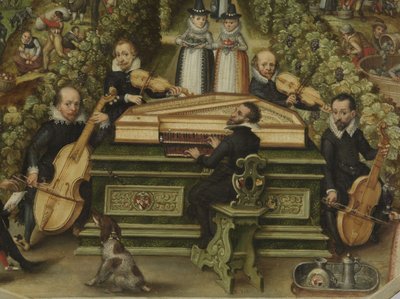 Spinet víko Lucase Friedricha Behaima von Schwartzbach, 1619 od Unbekannt