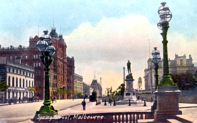 Spring Street, Melbourne, Austrálie, 1912 od Unbekannt