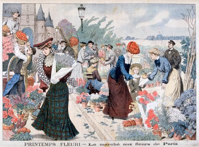 Jarní květiny na trhu, Paříž, 1903 od Unbekannt