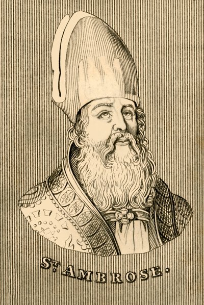 Svatý Ambrož, c340-397, 1830. od Unbekannt