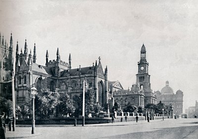 Katedrála St. Andrews, radnice v Sydney a tržní budovy, c1900. od Unbekannt