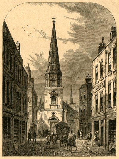 Kostel sv. Antholínů, Watling Street 1868, 1897. od Unbekannt