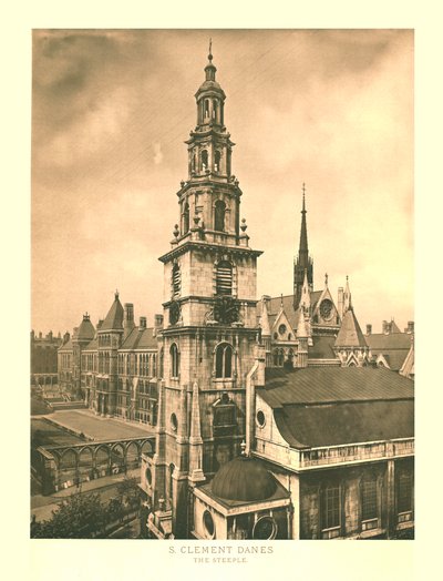 St Clement Danes, The Steeple, polovina konce 19. století. od Unbekannt