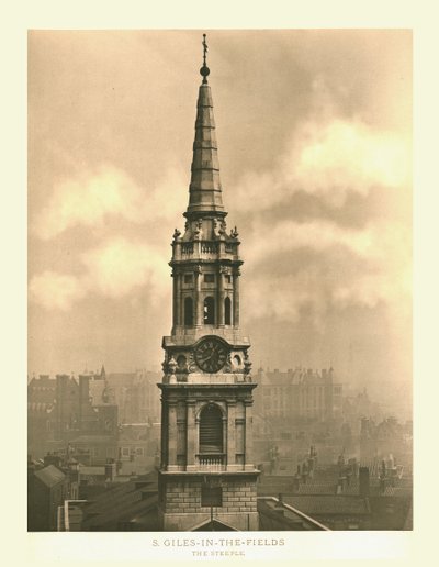 St Giles-in-the-Fields, The Steeple, polovina konce 19. století. od Unbekannt