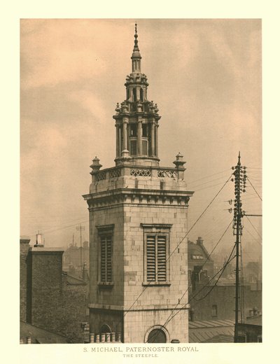 St Michael, Paternoster Royal, The Steeple, polovina konce 19. století. od Unbekannt