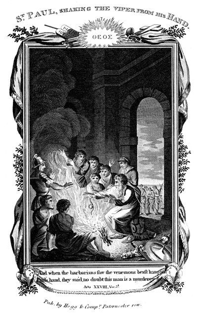 Svatý Pavel apoštol setřásá zmiji z ruky, c1808 od Unbekannt