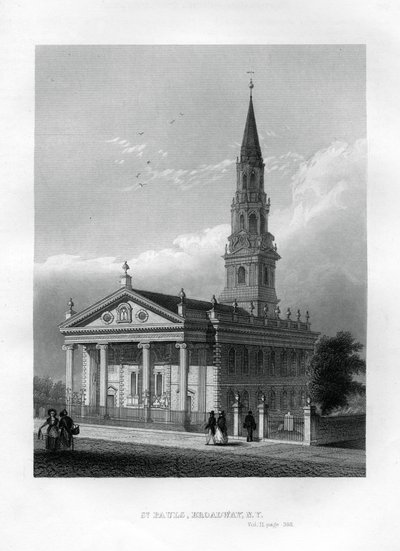 Kaple svatého Pavla, Broadway, New York, 1855 od Unbekannt