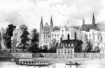 St Stephens Chapel and the Speakers House, Westminster, Londýn, 1834 c1905 od Unbekannt