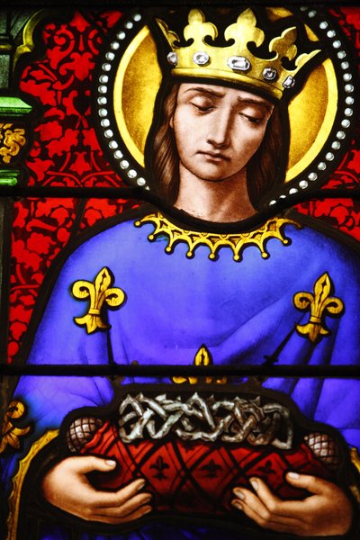 Vitráže v kostele svatého Pavla, Lyon: St Louis nesoucí trnovou korunu, Lyon, Francie od Unbekannt