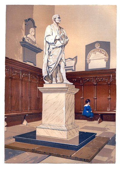 Socha sira Isaaca Newtona v kapli Trinity College, Cambridge, c1850 od Unbekannt