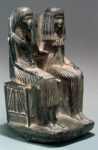Socha starověkého egyptského úředníka a jeho manželky, 13.–12. století před naším letopočtem od Unbekannt