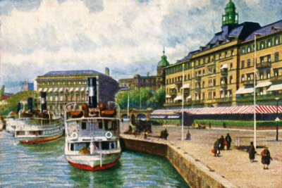 Parník na nábřeží u Grand Hotel, Stockholm, c1928. od Unbekannt