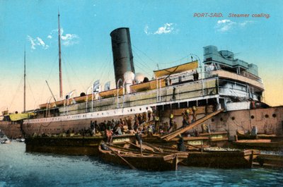 Uhlování parníkem, Port Said, Egypt, 20. století od Unbekannt