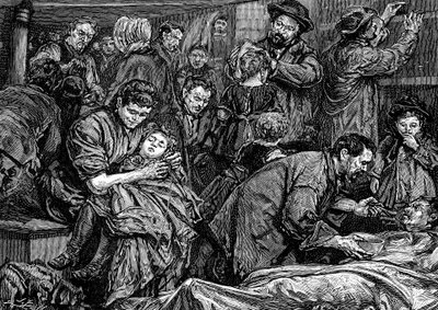Řídit cestující na atlantickém parníku směřujícím do Ameriky, c1850 od Unbekannt