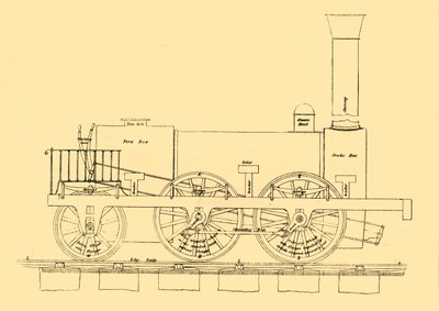 Lokomotiva Stephensons 1833, 1887. od Unbekannt