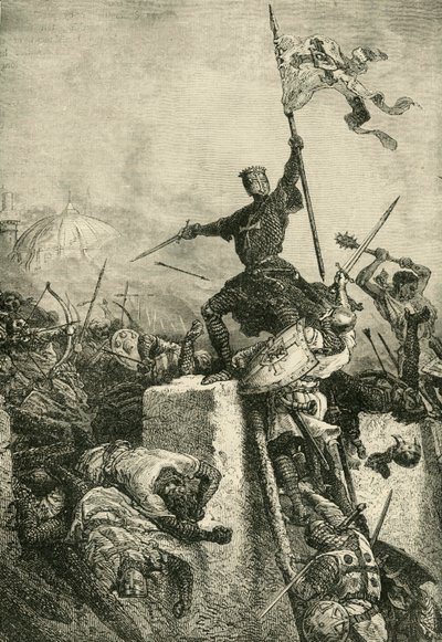 Útok na Konstantinopol od Baldwina, hraběte z Flander, 1204, 1890. od Unbekannt