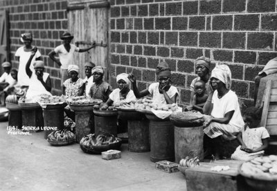 Pouliční obchodníci, Freetown, Sierra Leone, 20. století od Unbekannt