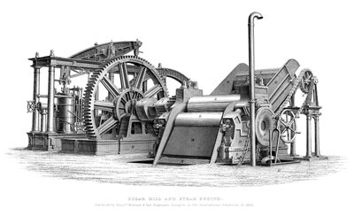 Cukrovar a parní stroj, 1866 od Unbekannt