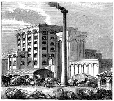 Rafinérie cukru, Southampton, Anglie, která byla otevřena v roce 1851 od Unbekannt