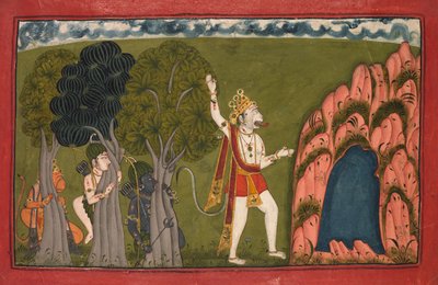 Sugriva Monkey General vyzývá svého bratra Baliho, c. 1720. od Unbekannt