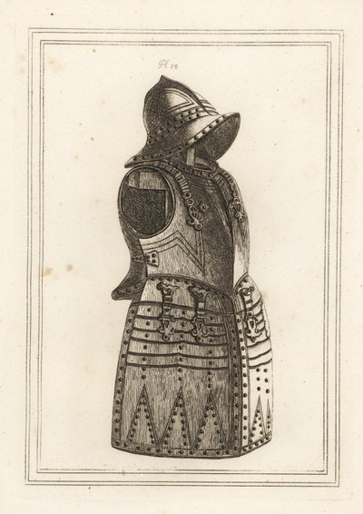 Oblek z černého brnění morion nebo arkebus od Unbekannt
