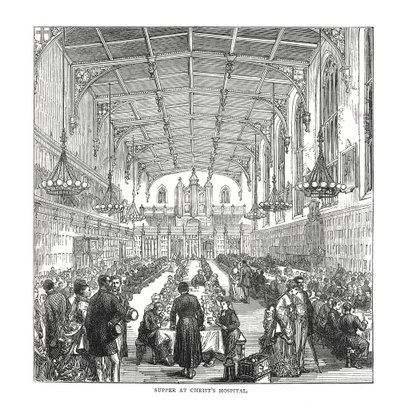 Večeře v nemocnici Christs, 1878 od Unbekannt