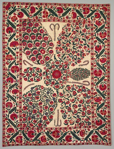 Suzani s květinovými spreji, 1800-1850. od Unbekannt