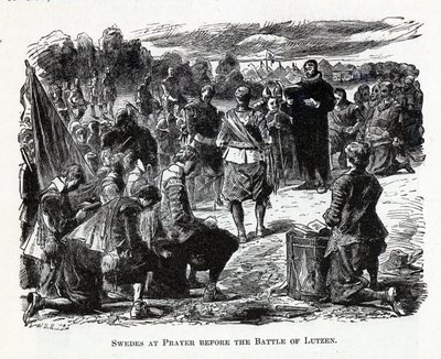 Švédové při modlitbě před bitvou u Lützenu, 1882 od Unbekannt