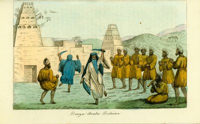 Tanec s mečem kočovných beduínských Arabů poblíž údolí králů v Thébách Giovanni Battista Belzoni od Unbekannt