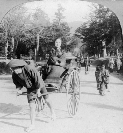 Projeďte se parkem v Nara, Japonsko, 1901 od Unbekannt