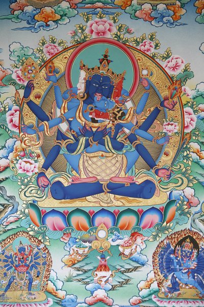Tantrisme: tibetská tantrická bohyně. Klášter Kopan, Káthmándú, Nepál od Unbekannt
