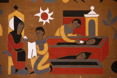 Tapiserie v opatství Saint-Pierre de Solesmes: Život svatého Benedikta, Solesmes, Francie od Unbekannt