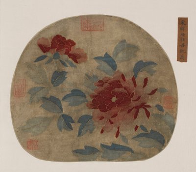 Tapiserie: pivoňky, možná dynastie Ming, 1368-1644. od Unbekannt