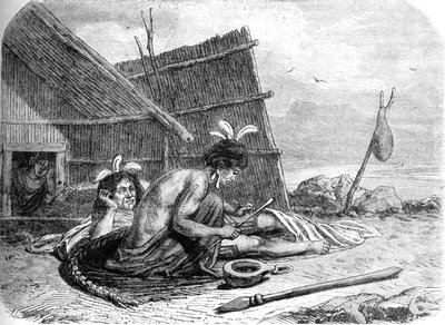 Tetování maorského náčelníka, c1880 od Unbekannt