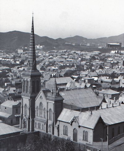 Te Aro, z Terrace, Wellington, konec 19.-začátek 20. století. od Unbekannt