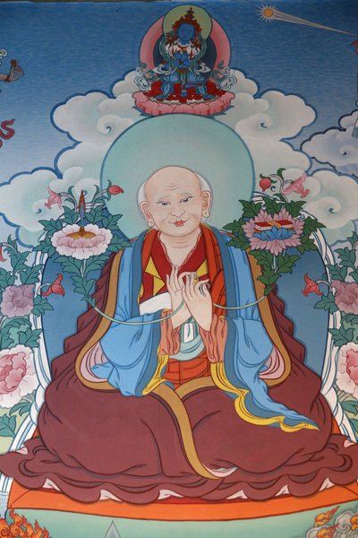 Chrám tisíce Buddhů Shromáždění Dashang Kagyu Ling Obraz Modlící se mnich, La Boulaye, Francie od Unbekannt