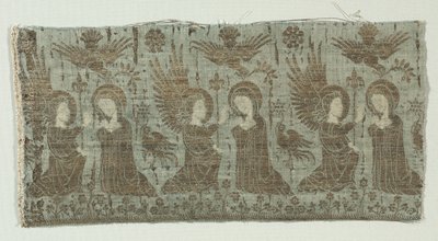 Textilní fragment se Zvěstováním, 1370-1400. od Unbekannt