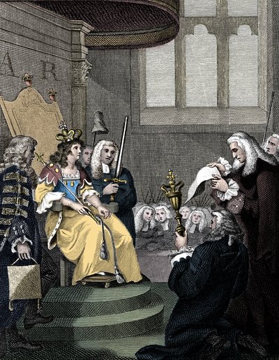 Akt o unii mezi Anglií a Skotskem byl čten před královnou Annou, 1826 od Unbekannt
