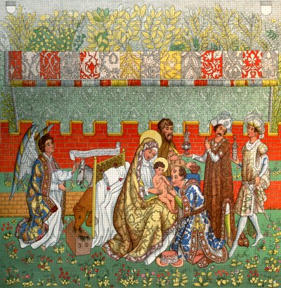 Klanění tří králů, gobelín z Bernu, 14. století, 1870 od Unbekannt