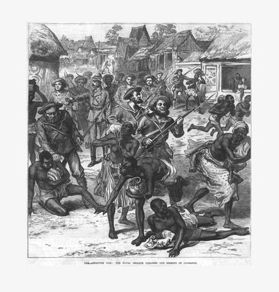 The Ashantee War: The Naval Brigade Clearing the Streets of Coomassie, 1874. od Unbekannt