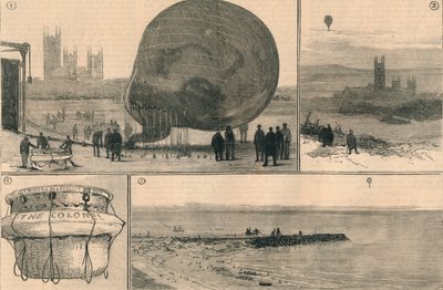 Pokus o plavbu balónem přes kanál, 1882. od Unbekannt