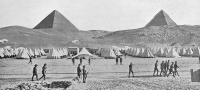 Australští vojáci v Egyptě se utábořili poblíž pyramid, 1914 od Unbekannt