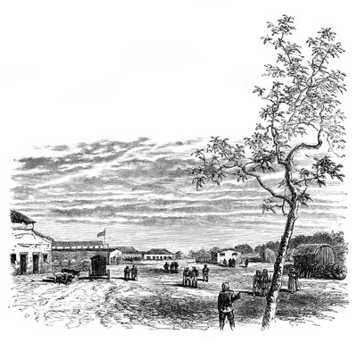 Kasárna v Meerutu, Indie, 50. léta 19. století, 1888 od Unbekannt