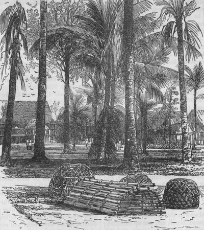 Barracks at the Residency, s hroby pana Birche a kapitána Innese, 1876, c1880 od Unbekannt