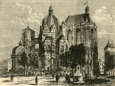 Bazilika v Cáchách nebo Aix-La-Chapelle, 1890. od Unbekannt