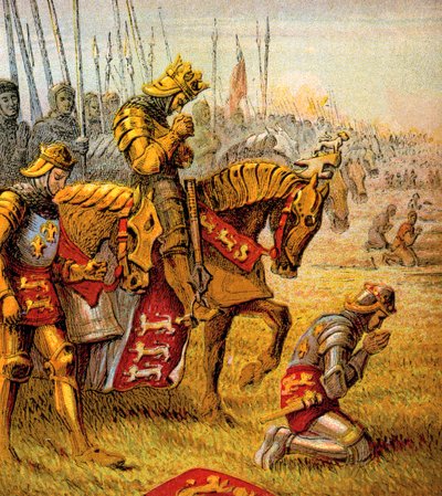 Bitva u Agincourtu, 1415, c1850 od Unbekannt