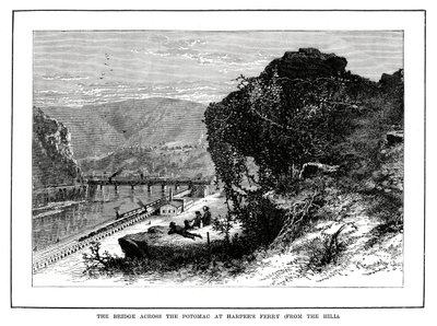 Most přes Potomac u Harpers Ferry, Západní Virginie, USA, 1877 od Unbekannt
