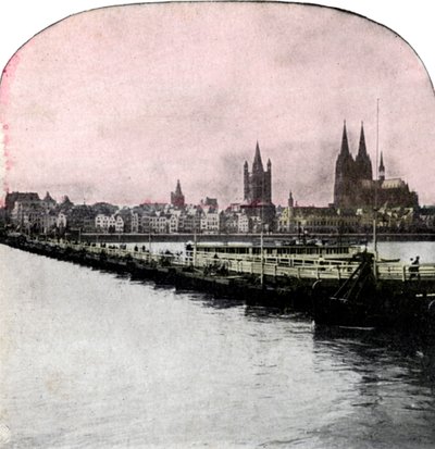 Most lodí přes Rýn, Kolín nad Rýnem, Německo, počátek 20. století od Unbekannt