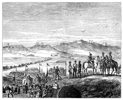 Britská armáda překračující řeku Sutlej, Indie, 19. století, 1900 od Unbekannt